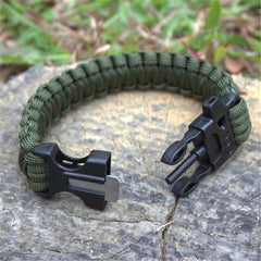 Clearance 4 in 1 Flint Fire Starter Whistle Rescue Rope Escape Bracelet