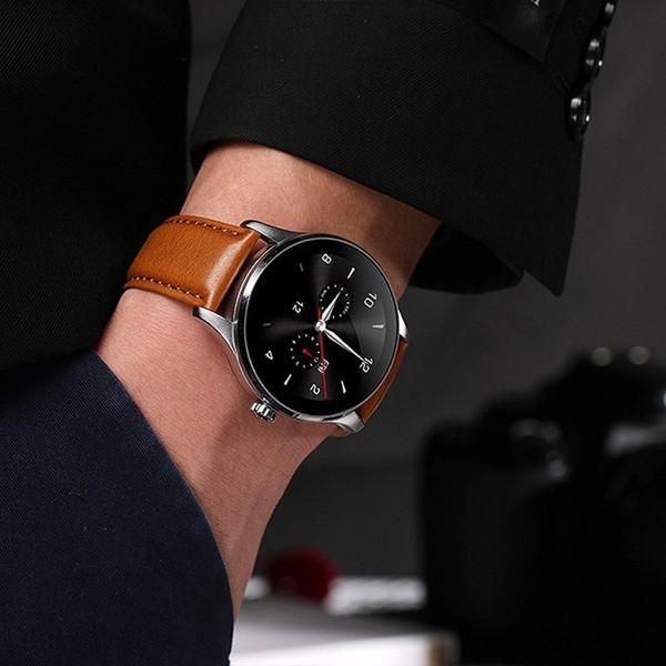 Clearance Smart Watch For iOS and Android with Heart Rate Monitor and Bluetooth - Leather